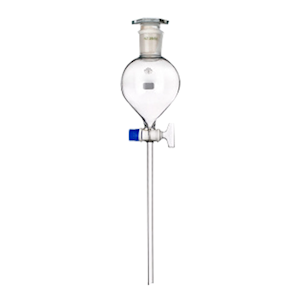 Simax Separating Funnel, with 29/32 Ground Joint Stopper, Key No. 2, 250mL, Stem 9 x 200(H) mm, Borosilicate Glass, European, 2/Box Box