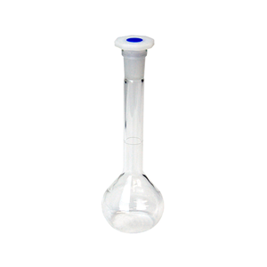 Simax Volumetric Flask, 50ml, Socket Joint 12/21, Class A, with Plastic Stopper, Borosilicate Glass, Made in Europe, Each Each