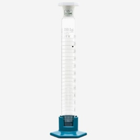 Measuring Mixing Cylinder 250ml, Class A with Removable Recyclable Polypropylene Base and Stopper, Glass, Each Each