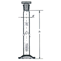 Omsons Measuring Mixing Cylinder with Hex Base and Plastic Stopper, Class B, 5mL, SJ 10/19, White Stain Grad, Boro Glass, Germany, Each Each