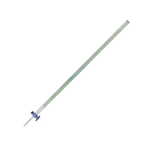 Livingstone Burette,50ml,with Straight Bore Stopcock,with Teflon Key,0.1ml Subdivision,with Schellbach's Stripe,Class AS,Glass,Each Each