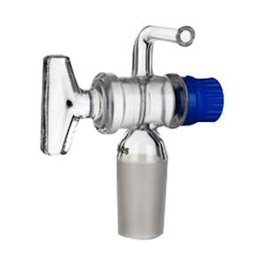 Simax Adapter with Stopcock & Bended Tube, Socket Joint 19/26, Key No. 2, 7 x 45mm, Borosilicate Glass, Each Each