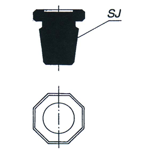Stopper Recyclable Plastic Octagonal Solid Socket Joint 10/19 European Each