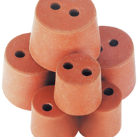 Rubber Stopper, Two Holes, 28mm Base x 36mm Top x 31mm Height, 10/Pack Pack