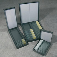 Aptaca Microslide Box, Holds 50 Slides, 230L x 97W x 35Hmm, Unhinged, Grey, Recyclable Polystyrene (PS), Each Each