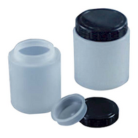 Aptaca Cylindrical Jar with Screw Cap and Inner Cap, Wide Mouth, 250mL, 67 x 90(H) mm, Mouth 50mm, HDPE, Each Each