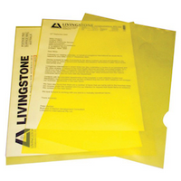 Marbig F/Cap Letter File, Polypropylene, Yellow, 100/Pack Pack
