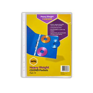ACCO CD/DVD POCKETS A4 HOLDS 3CAP 10/PK Pack