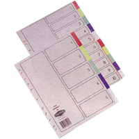 Divider A4 Pvc Jan-dec White Each Set Set