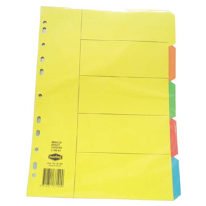DIVIDER F/C MANILLA 5 TAB MULTI. COL. EACH SET Set