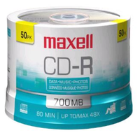 RECORDABLE C.D 80MIN 48X SPINDLE I/JET P/ABLE 50/PK Pack