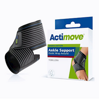 Actimove Sports Ankle Elastic Wrap Around, Light Support, Small, Black, Each Each