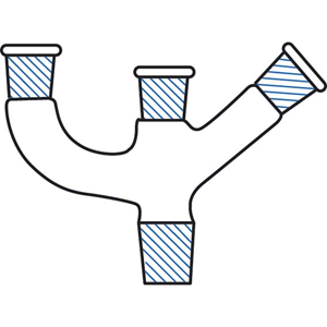 Livingstone Adapter, 3 Multiple Necks, Socket Joint 19/26, Cone 24/29, Each Each