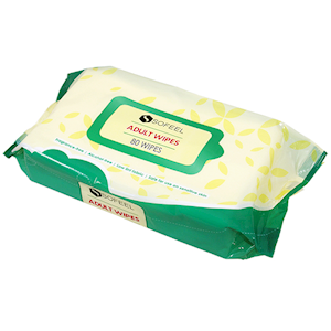 Sofeel Wet Adult Wipes with Soft Cover, 21 x 26cm, 80 Wipes/Pack Pack