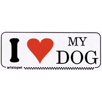 'I LOVE MY DOG' STICKER 185MMX70MM Each