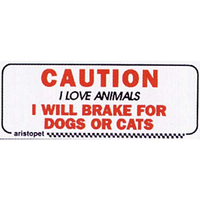 'CAUTION-I WILL BRAKE' STICKER185MMX70 Each