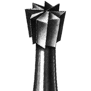 Ash Steel Burs, Inverted Cone Plaincut RA Size 016N, 6/Pack Pack