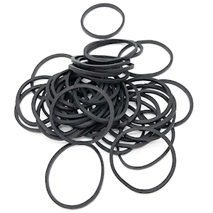 Ava Black Elastic Rubber Bands, 100/Bag Bag