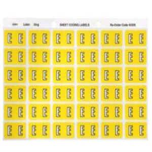 AVERY LATERAL COLOUR CODING LABEL "E" 180/PK Pack
