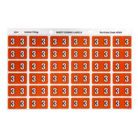 Avery Side Tab Colour Coding Label, '3', 25 x 38mm, Dark Orange, 180 Labels/Pack Pack