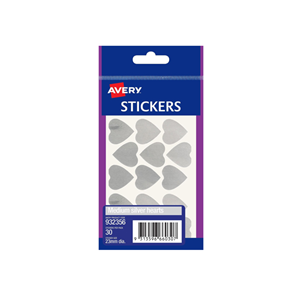 MEDIUM SILVER HEARTS 30/SHEET 10 SHEET/PK Pack