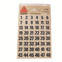 Avery Label Stickers, 0-99 Numbers, 144 Stickers/Pack Pack