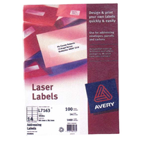 Avery Laser Filling Labels, L7170, 24UP, 134 x 11mm, 25/Pack Pack