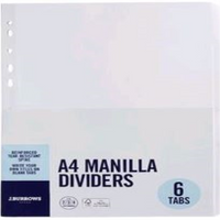 DIVIDERS A4 6 TAB PLAIN WHITESET Set