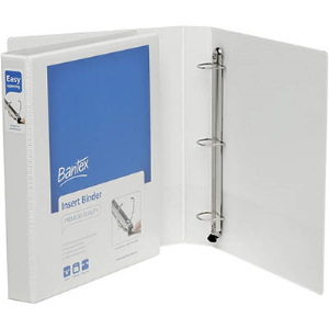 Bantex Insert Ring Binder, A4, 25mm, 3 Rings, Blue, Each Each