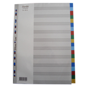 DIVIDER A4 PVC COLOURED 20 CUTSET Each