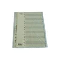 DIVIDER A4 PVC 1-15 NUMERIC GREY SET Each