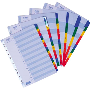DIVIDER A4 MYLAR 1-12 NUM. WHITE SET Pack