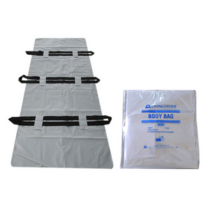 Livingstone Body Bags, 220x90cm, 200 - 230kg, Single Use, PEVA Grey Material, 6 Webbing Handles, with Clear ID Pocket Grey, 10 Bags/Carton Carton