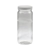 Paragon Glass Jar, Food Jar, with White Plastic Wadded Screw Cap, 480mL, 6.6 x 16.8(H) cm, 63mm Neck Finish, Each Each