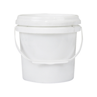 Livingstone Pail Bucket with Lid, 4 Litres, 180mm Height x 171.2mm Width, Polypropylene, White, Each Each