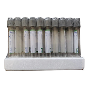 Livingstone Blood Collection Plastic Tube with Fluoride/Oxalate, 5mL, 13 x 100mm, Grey Non Spill Cap, 100/Pack Box