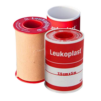 Leukoplast Adhesive Plaster Zinc Oxide Tape, Width: 75mm x Length: 5m, Red Spool, Colour: Tan, Each Each