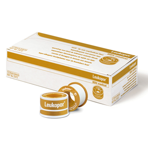 Leukopor Tape, 1.25cm x 5m, Gold Spool, 24/Box Box