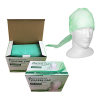 Livingstone Theatre Cap, Tie Back, Green, Nonwoven, 250/Box Box