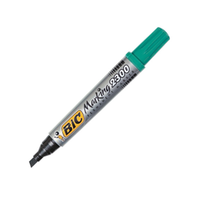 BIC Permanent Marker, Chisel Point, 5.5mm, Green, 12/Box Box