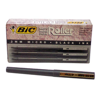 PENS BIC MICRO METAL ROLLER BLACK 12/BOX Pack