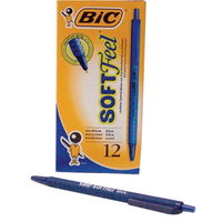 PENS BIC SOFTFEEL RETRACT. MEDBLUE 12/BX Box
