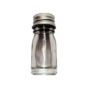 Bijou McCartney Bottle, 7ml, 1/4 Ounce, with Rubber Liner Metal Screw Cap, Glass, 288 Pieces/Carton Carton