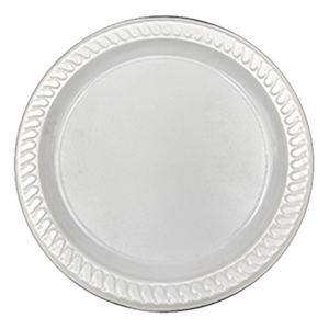 Liv Eco Biodegradable 100pct Sugarcane Round Plate, 9 Inches or 230mm, White, 125 Plates/Pack, 500 Plates/Carton Carton