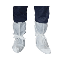 Livingstone Over Boot Cover with Tie, Non-skid Sole, Heavy Duty Waterproof, Cast Polyethylene, Recyclable, White, 50 Pieces/Bag Bag
