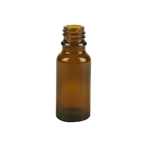 Glass Bottle Only, Amber, 15mL, 18mm (18/410), 156/Pack Pack