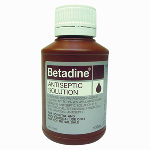Out of Date, Betadine 10pct Povidone Iodine Antiseptic Solution, 100ml Bottle, Schedule 0, Each, Price Discounted, While Stocks last Each
