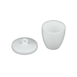 Crucible, 25ml, 38 Diameter x 40 Height mm with Lid, No Disk, Porcelain, Each Each