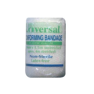 Universal Conforming Bandage with Clips, 50mm x 4 Metres Stretched Length (1.5 Metres Unstretched), 12/Pack Pack