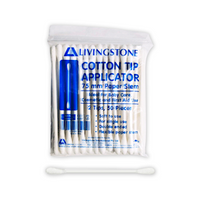 Livingstone Cotton Tip Applicator Paper Stem, Double Tipped, Biodegradable, 7.5cm, 50 Pieces/Pack, 600 Packs/Carton Carton